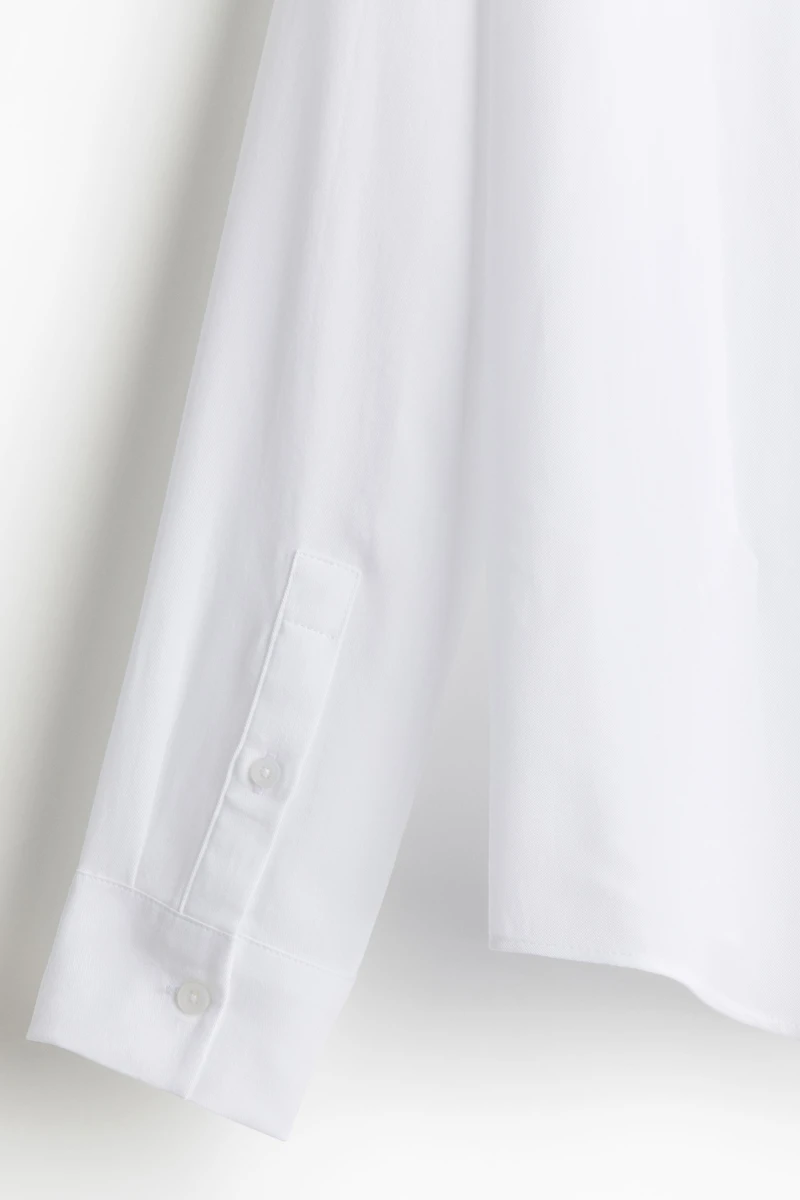 Regular Fit Lyocell Band-Collar Shirt