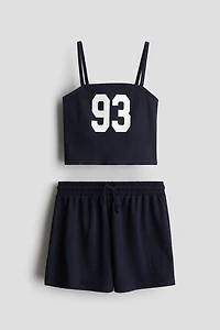 2-Piece Strappy Top and Shorts Set