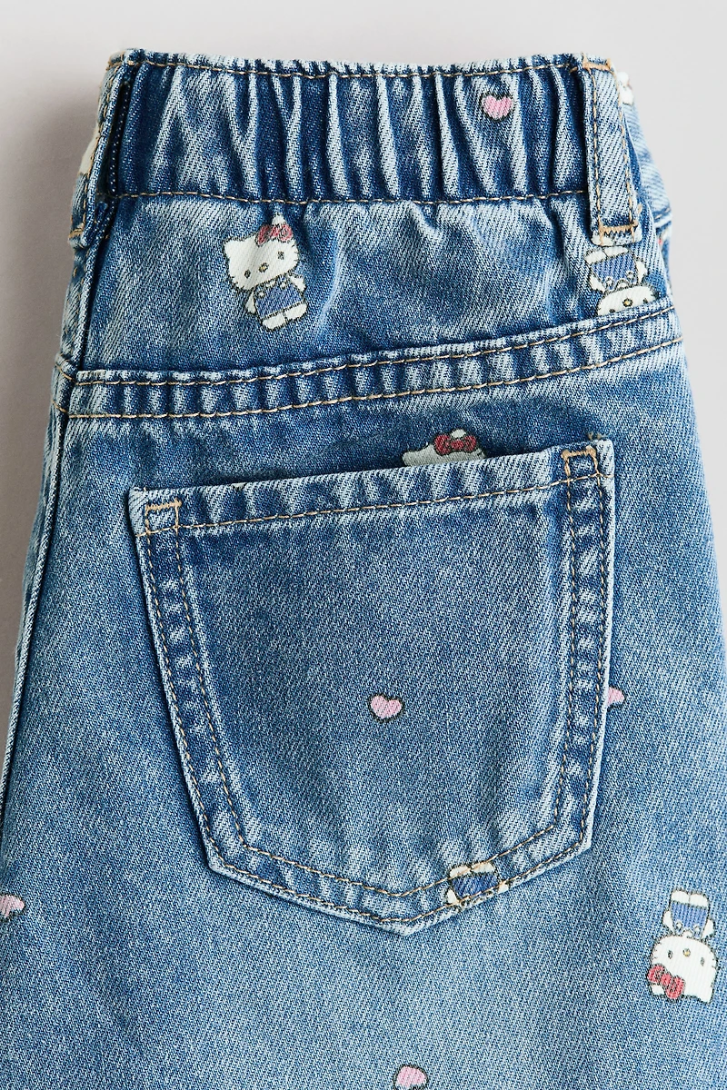 Printed Wide Leg Jeans