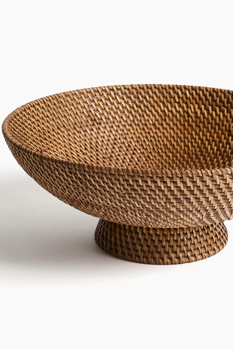 Footed Rattan Bowl