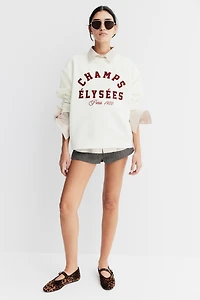 Sweatshirt with Text Motif