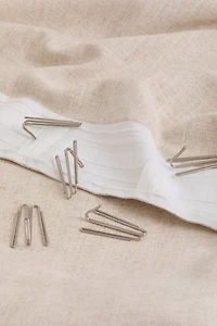 Single Long and Wide Linen-Blend Curtain Panel