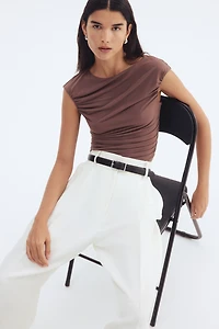 Draped Cap-Sleeved Top