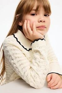 2-Piece Crochet-Look Cotton Set