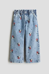 Wide-Leg Jeans with Motif