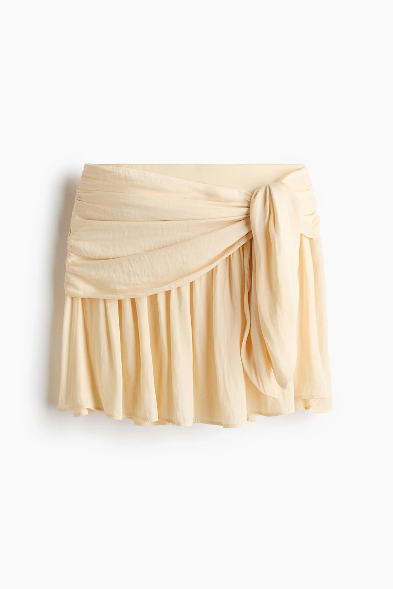 Tie-Detail Flared Skirt