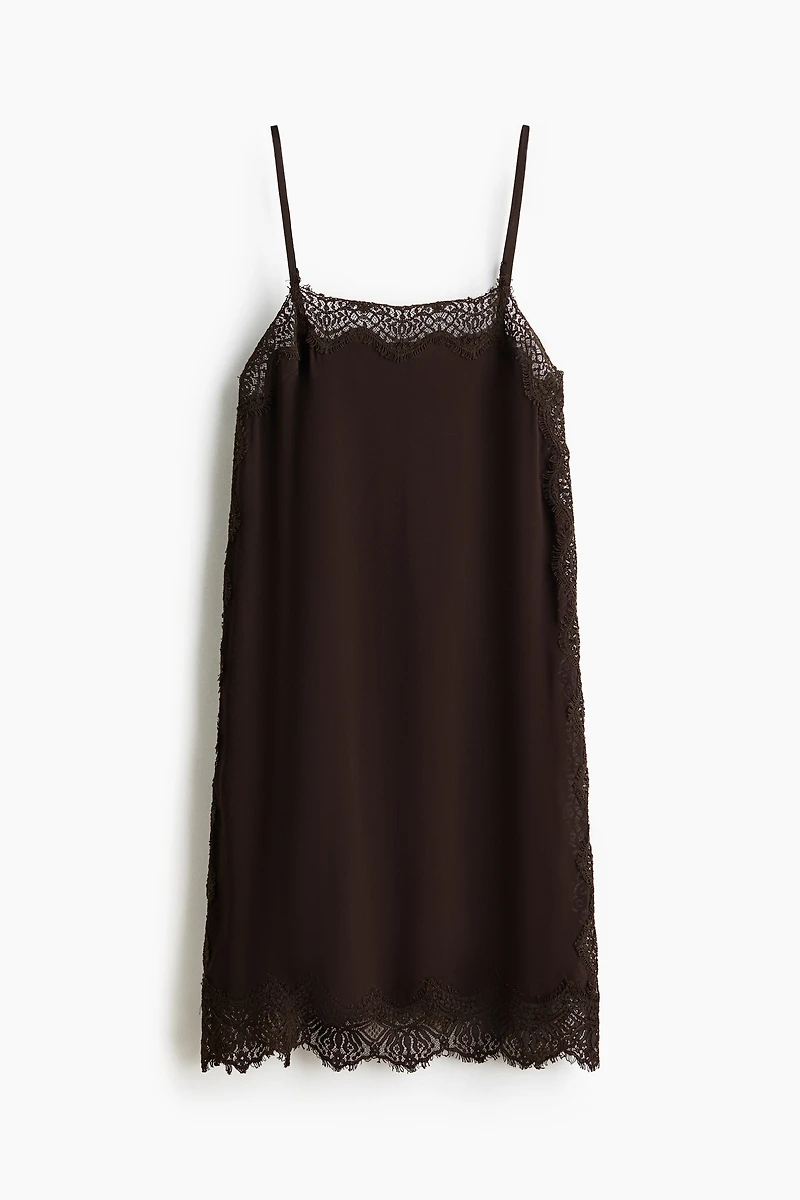 Lace-Trimmed Viscose Dress