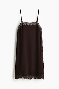 Lace-Trimmed Viscose Dress