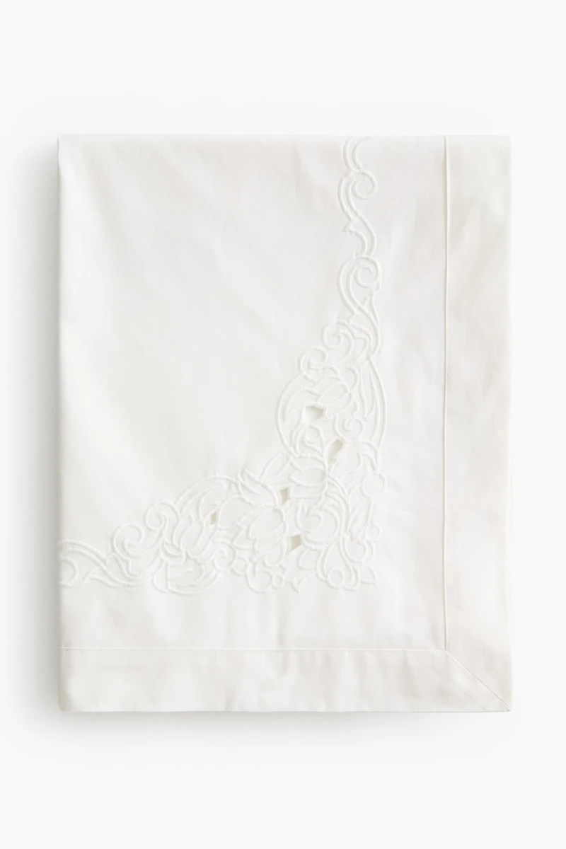 Embroidered-Detail Tablecloth