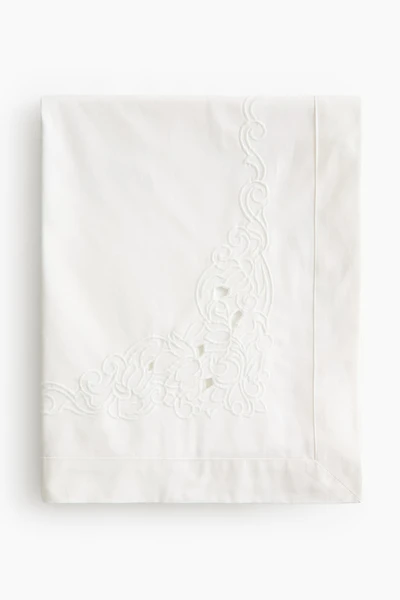 Embroidered-Detail Tablecloth