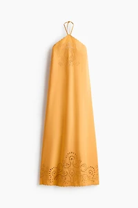 Broderie anglaise halterneck dress
