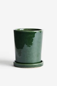Petit pot pour aromates avec soucoupe