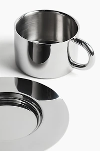 Stainless Steel Cup and Saucer