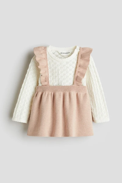 2-Piece Cotton-Knit Top and Skirt Set