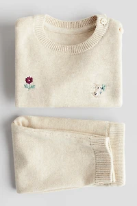 Ensemble 2 pièces en coton avec détails brodés