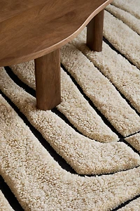 Large Fringed Wool-Blend Rug
