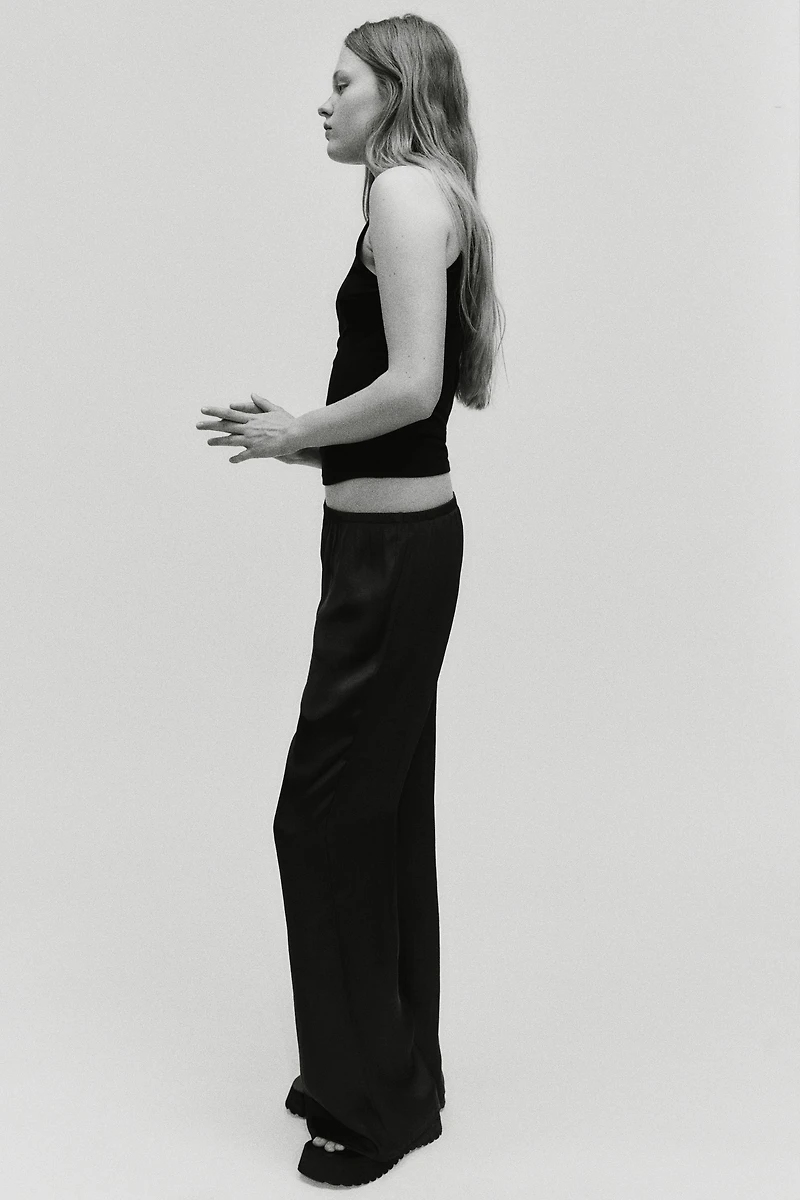 Flared Satin Pants