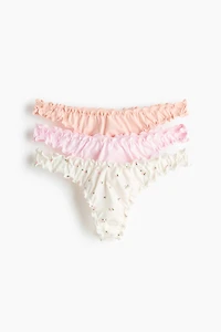 Lot de 3 culottes tanga avec détails surjetés