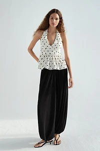 Peplum Halterneck Top