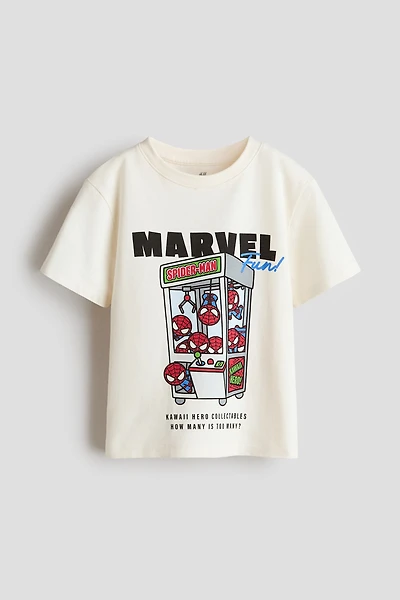 Cotton T-Shirt with Printed Motif