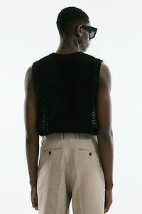 Regular Fit Pointelle-Knit Tank Top