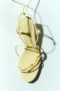 Kitten-Heeled Strappy Sandals