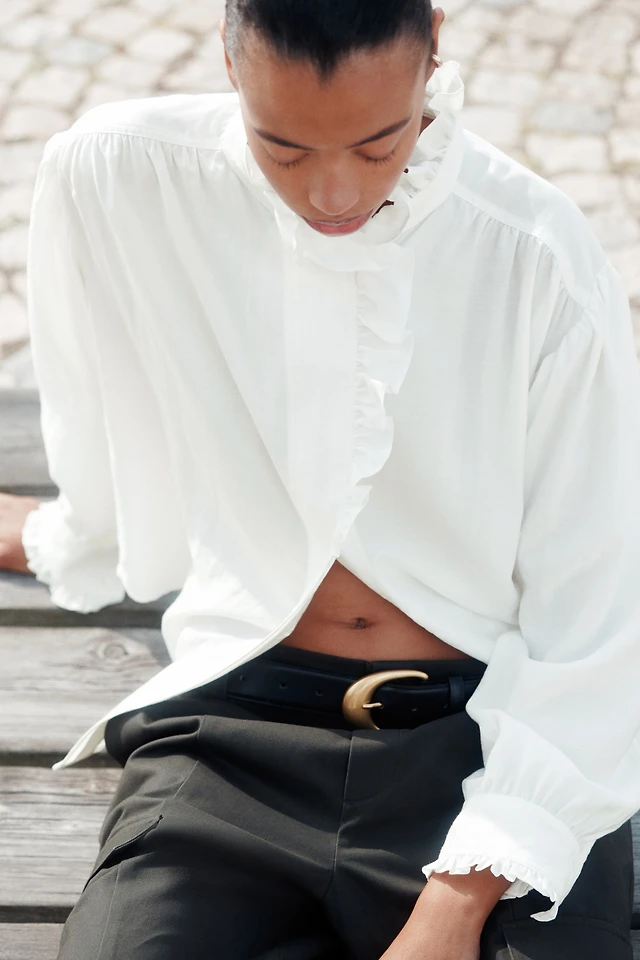 Ruffle-Trimmed Blouse
