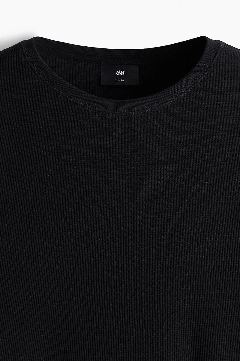 Slim Fit Waffled Jersey Shirt