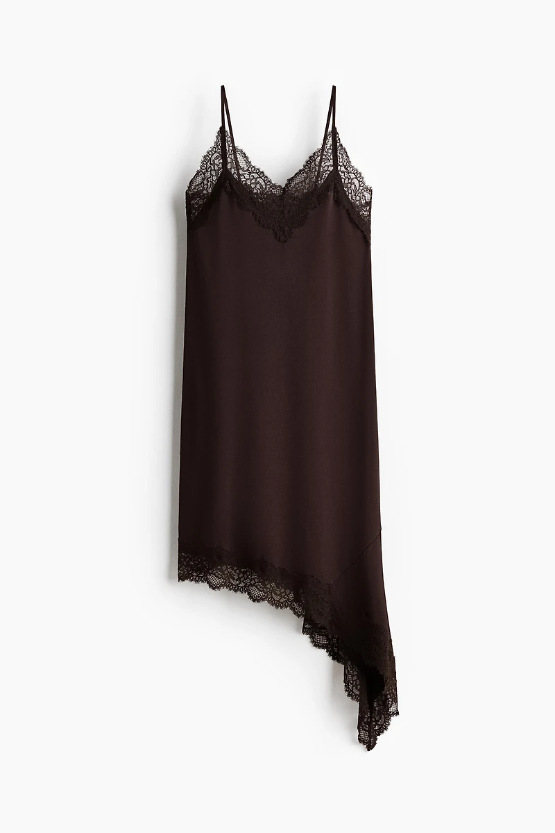 Lace-Trimmed Slip Dress