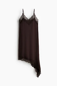 Lace-Trimmed Slip Dress