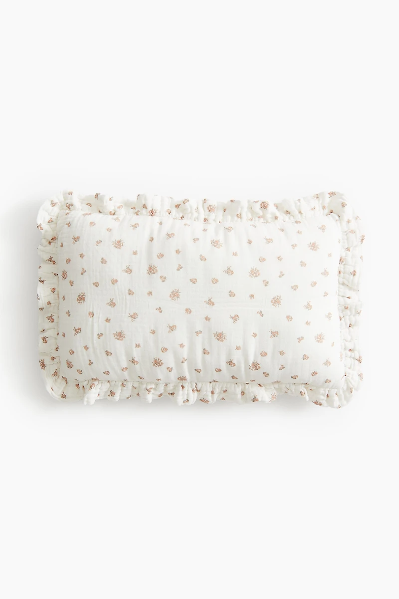 Coussin volanté en coton