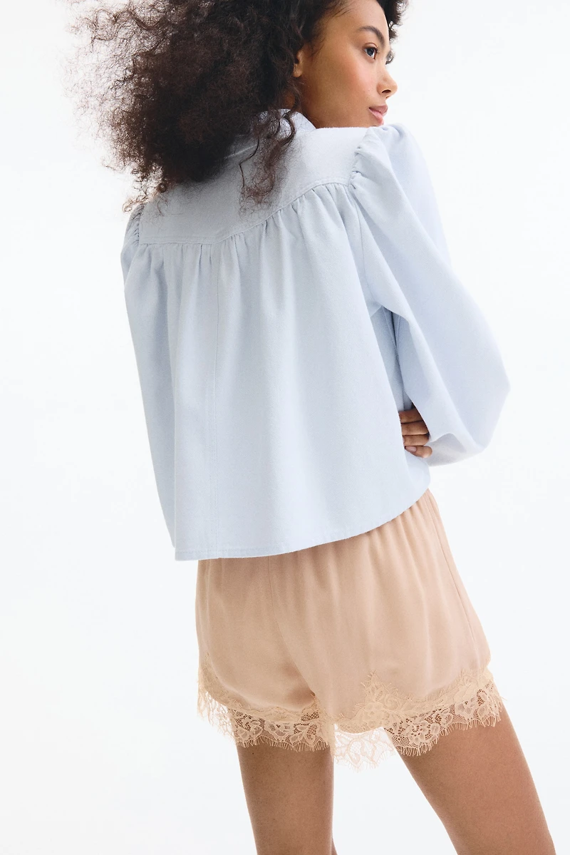 Lace-Trimmed Viscose Shorts