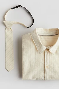 Ensemble 2 pièces en coton avec chemise et cravate