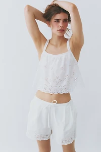 Cotton Top with Eyelet Embroidery