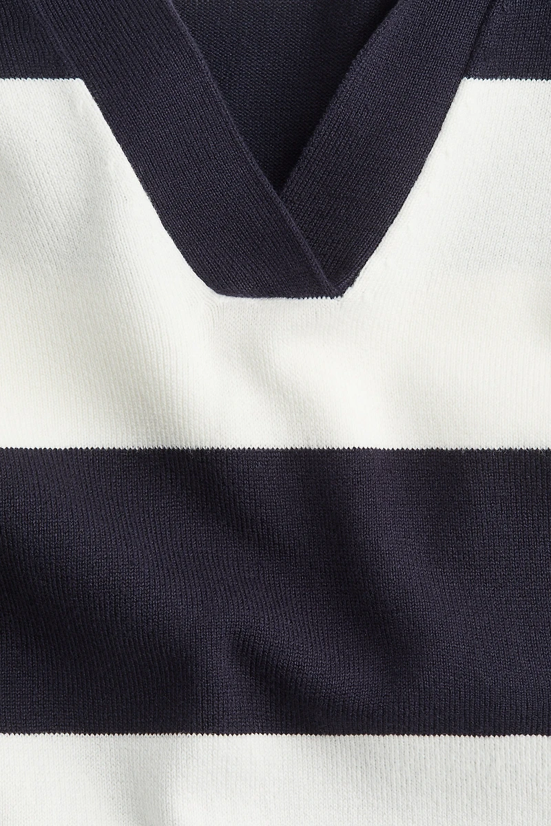 Oversized Fine-Knit Polo Shirt