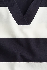 Oversized Fine-Knit Polo Shirt