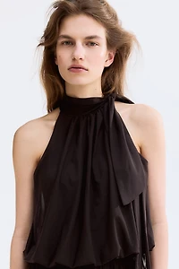 Top with Scarf Collar