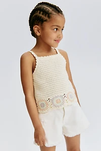 Crochet-Look Tank Top