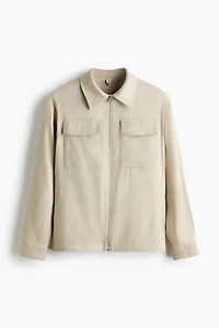 Regular-Fit Linen-Blend Overshirt