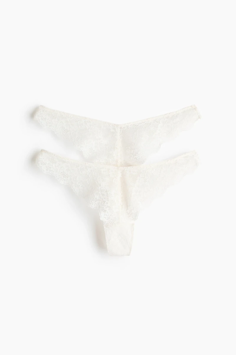 2-Pack Lace Thong Briefs