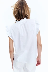 Linen-Blend Blouse