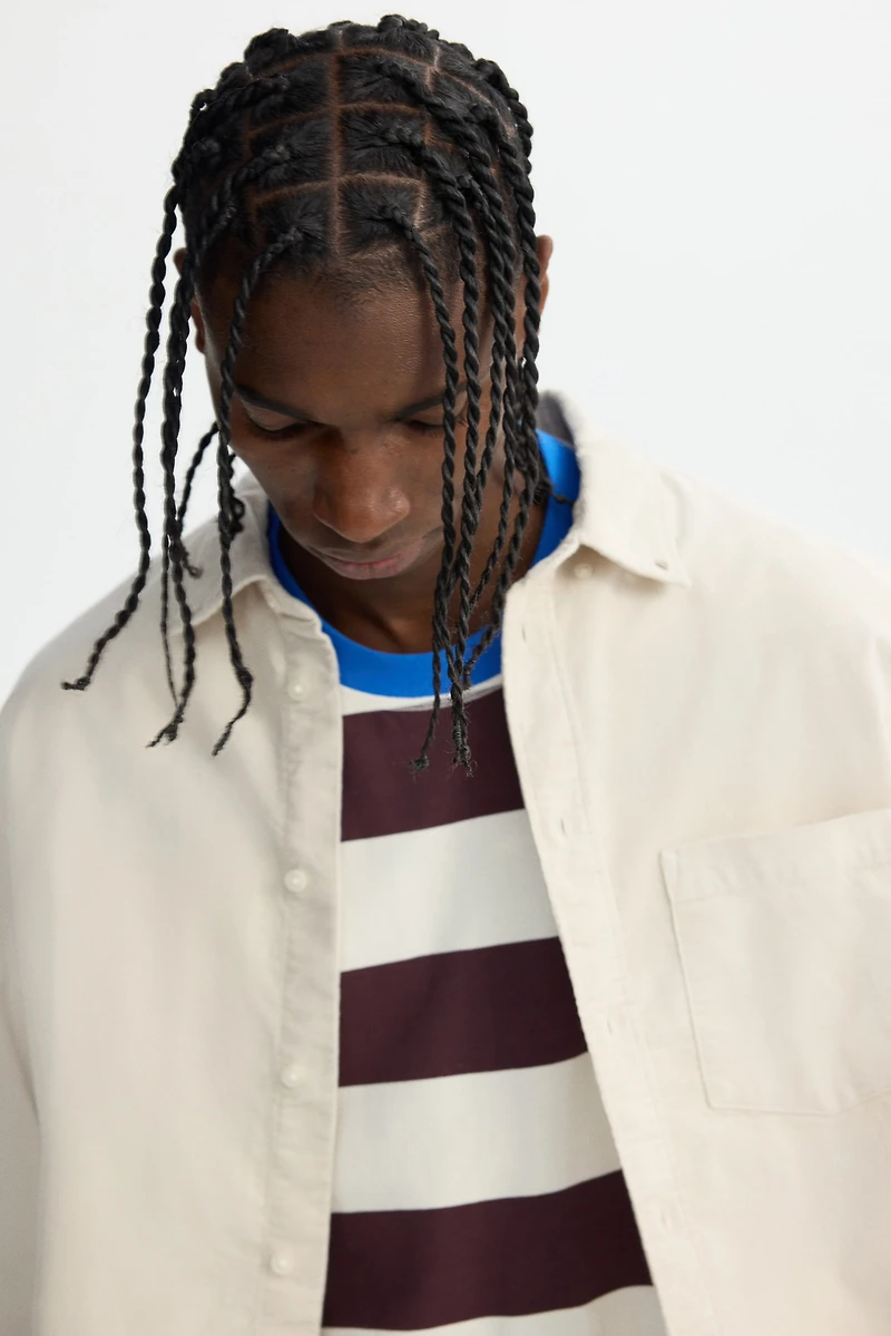 Chemise classique en velours côtelé