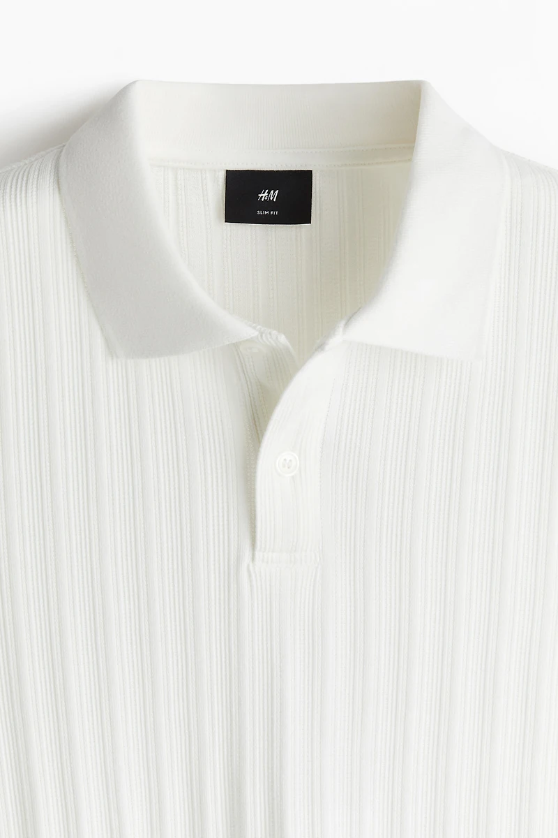 Slim-Fit Textured Jersey Polo Shirt
