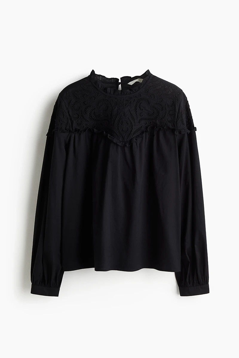 Blouse with Eyelet Embroidery