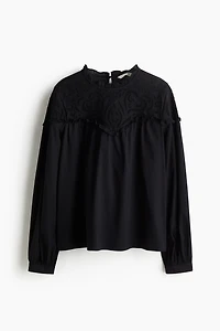 Blouse with Eyelet Embroidery