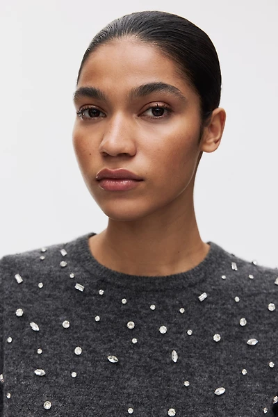 Haut en tricot fin avec strass