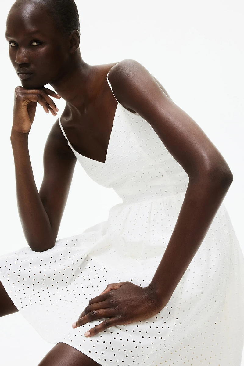 Eyelet-Embroidered Strappy Dress