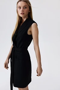 Linen-blend Jacket Dress