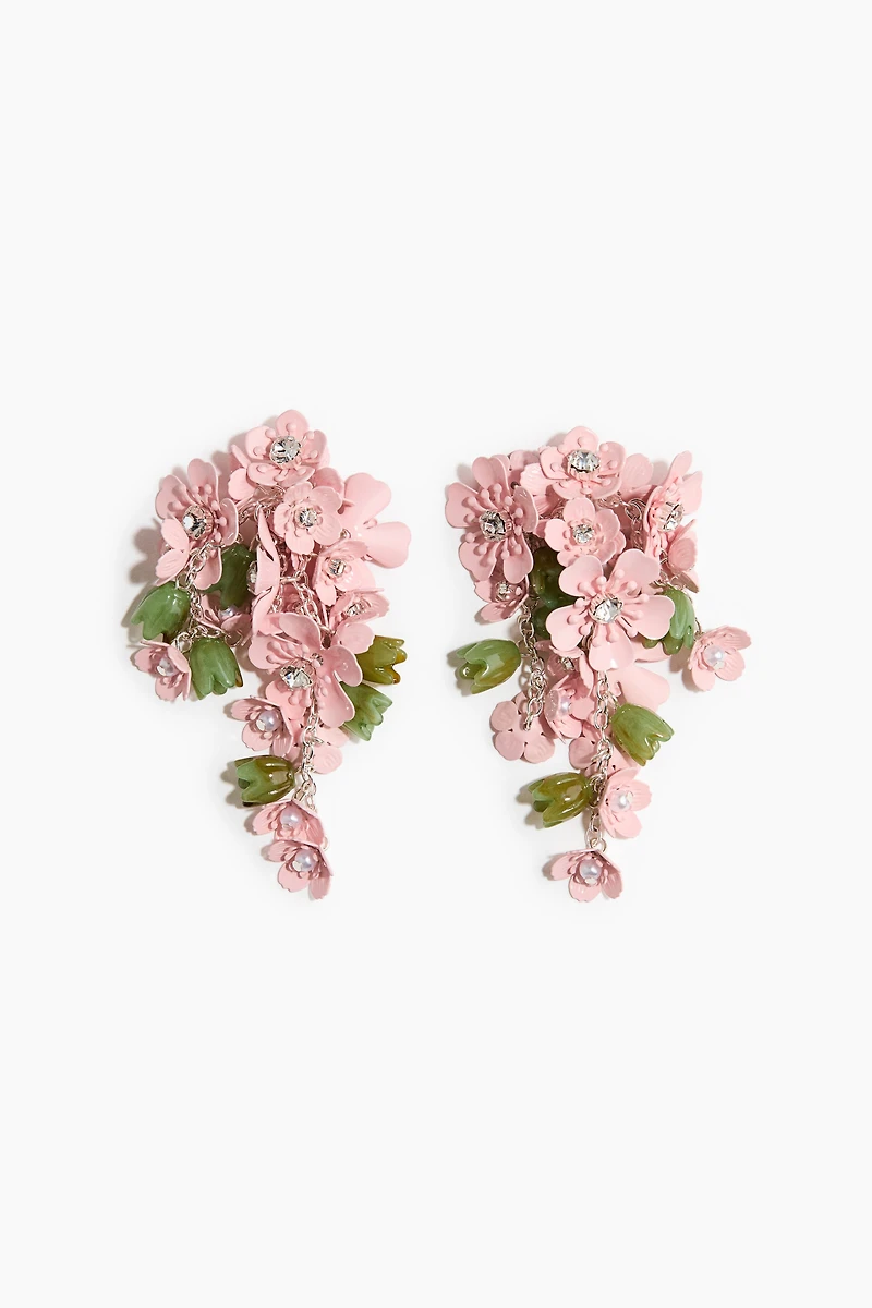 Boucles d'oreilles avec grappes fleuries