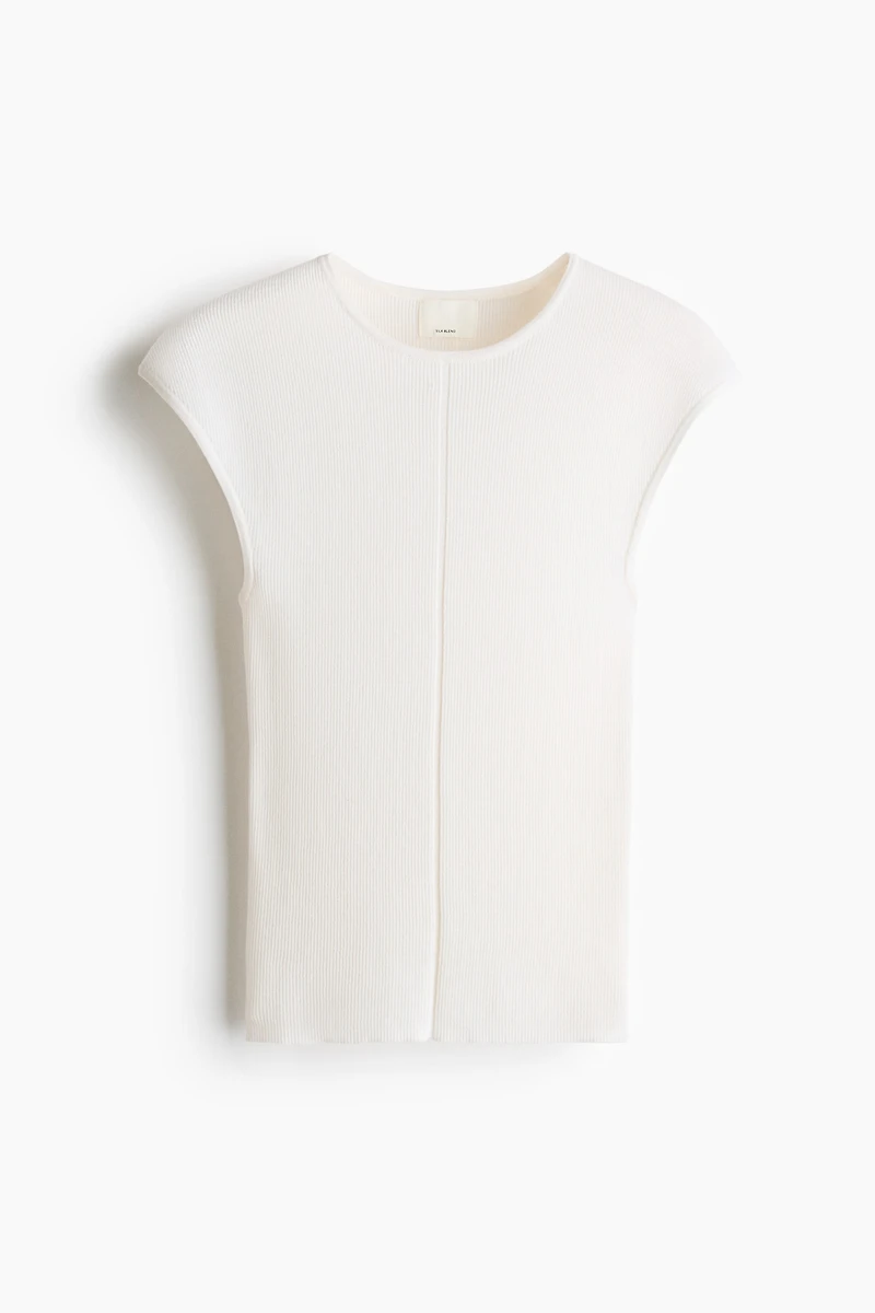 Rib-Knit Silk-Blend Top